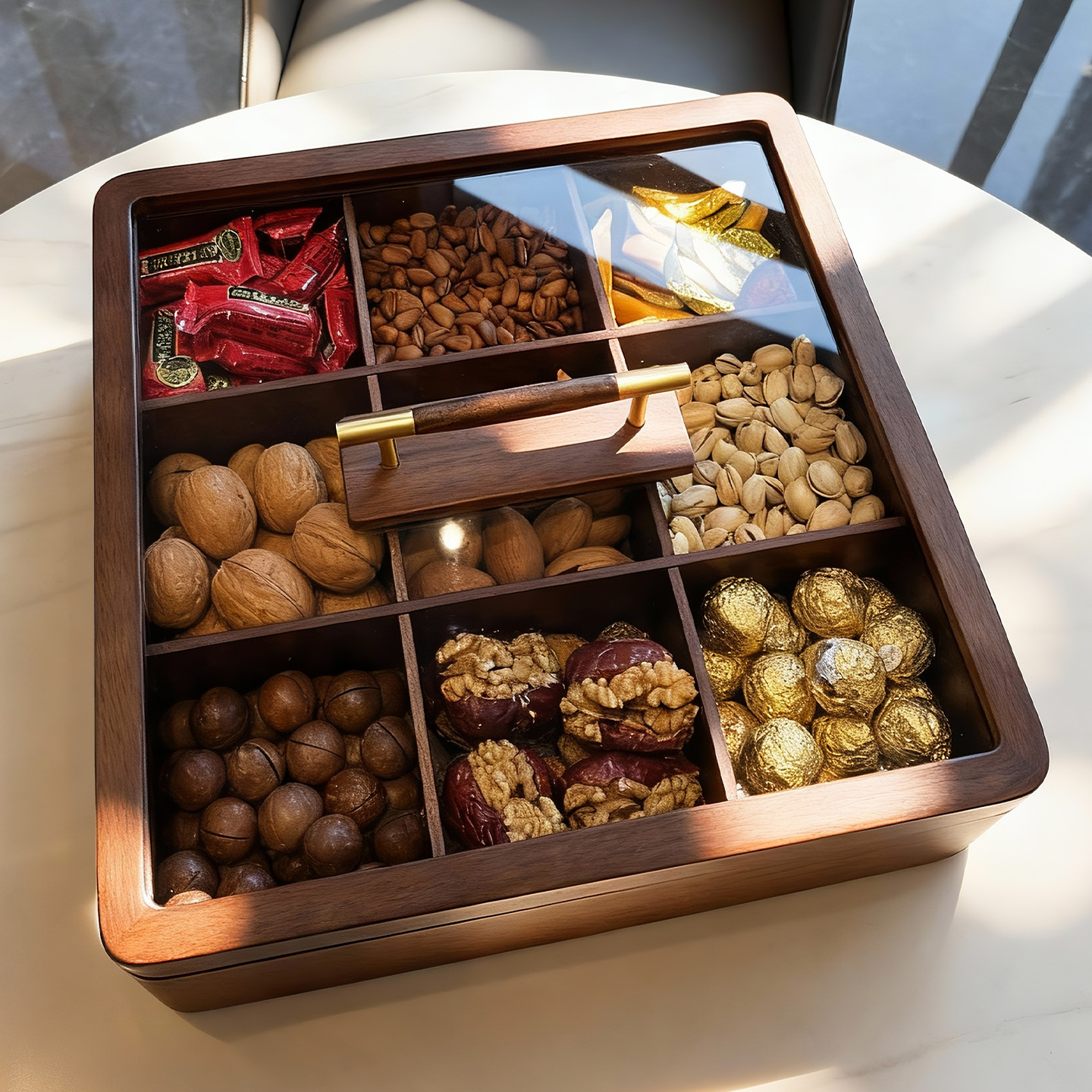 升级九宫格！大容量福鹿实木果盘