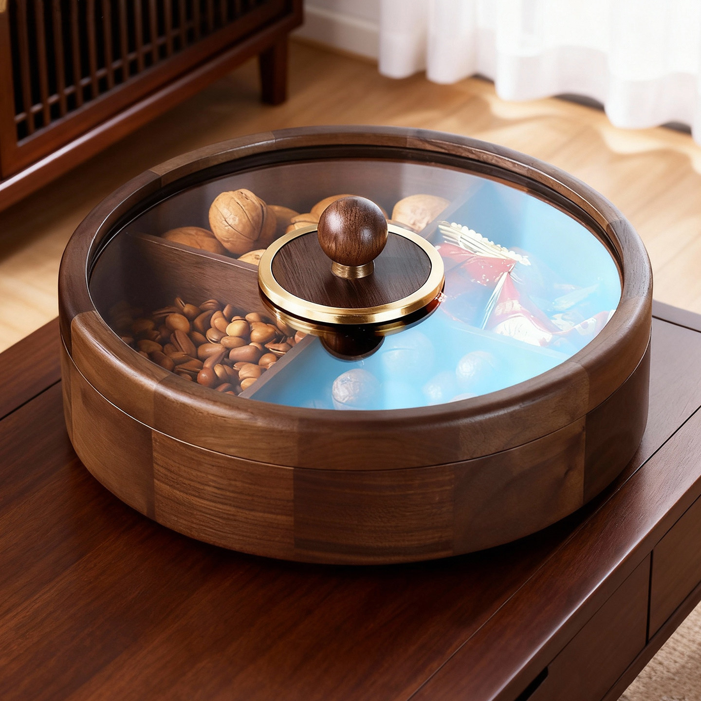 轻奢高端干果盘精致糖果盒坚果收纳盒家用客厅茶几水果零食摆放盘