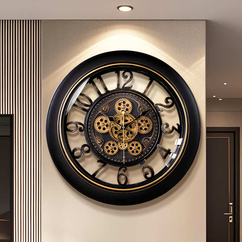 挂钟创意艺术客厅免打孔钟表现代挂墙时钟简约2025新款高级感大气