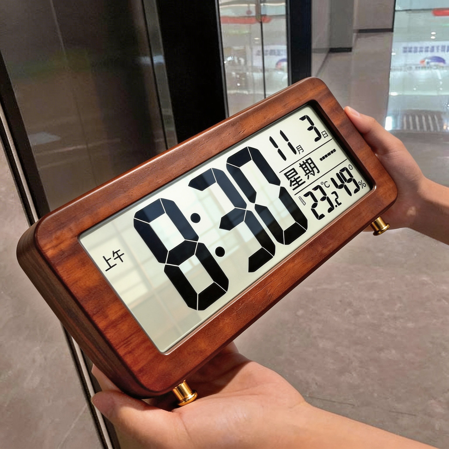 2026新款复古座钟闹钟实木台式坐钟摆件客厅桌面电子时钟表摆放式