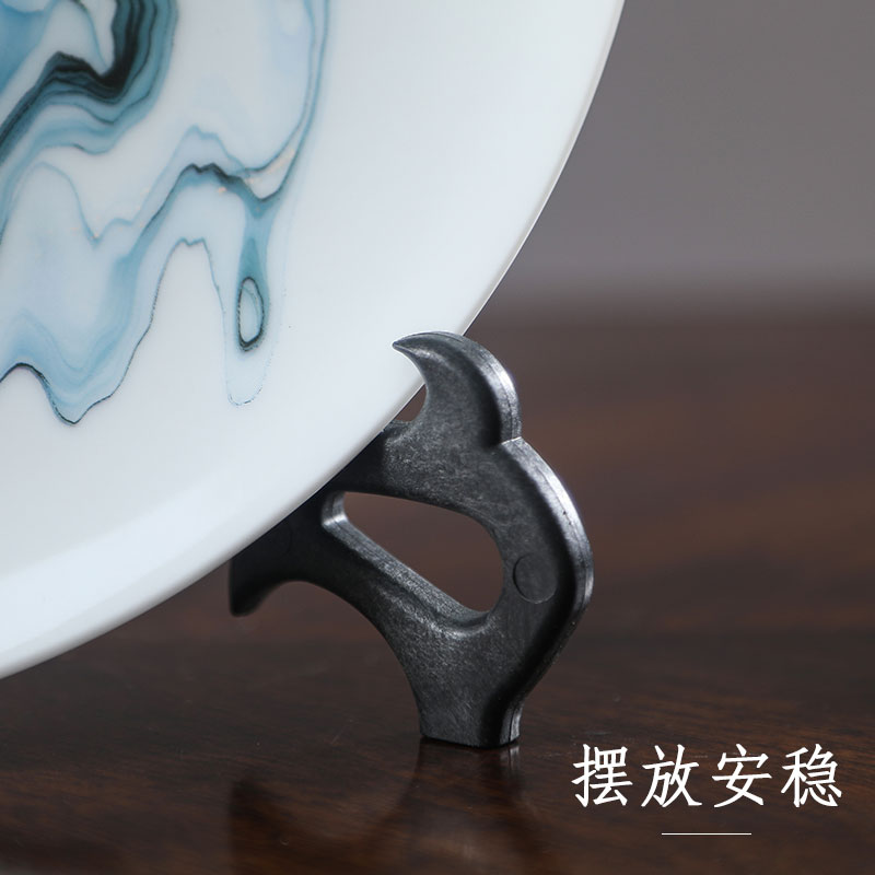 陶瓷博古架摆件新中式玄关客厅高档家居装饰电视柜办公室瓷器盘子