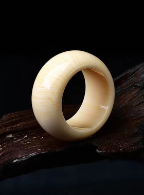 天然象牙扳指男士佩戴合成宝石