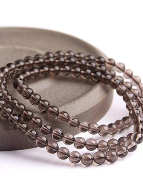 天然冰曜石三圈手链情侣款 冰种黑曜石多圈水晶手链 包邮