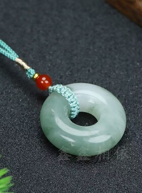天然天山翠飘花玉石面包圈款式玉石吊坠情侣款玉项链吊坠