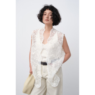 提花立体蕾丝马甲女春夏气质无袖 中式 外穿背心 CMS2026新款 COMOS
