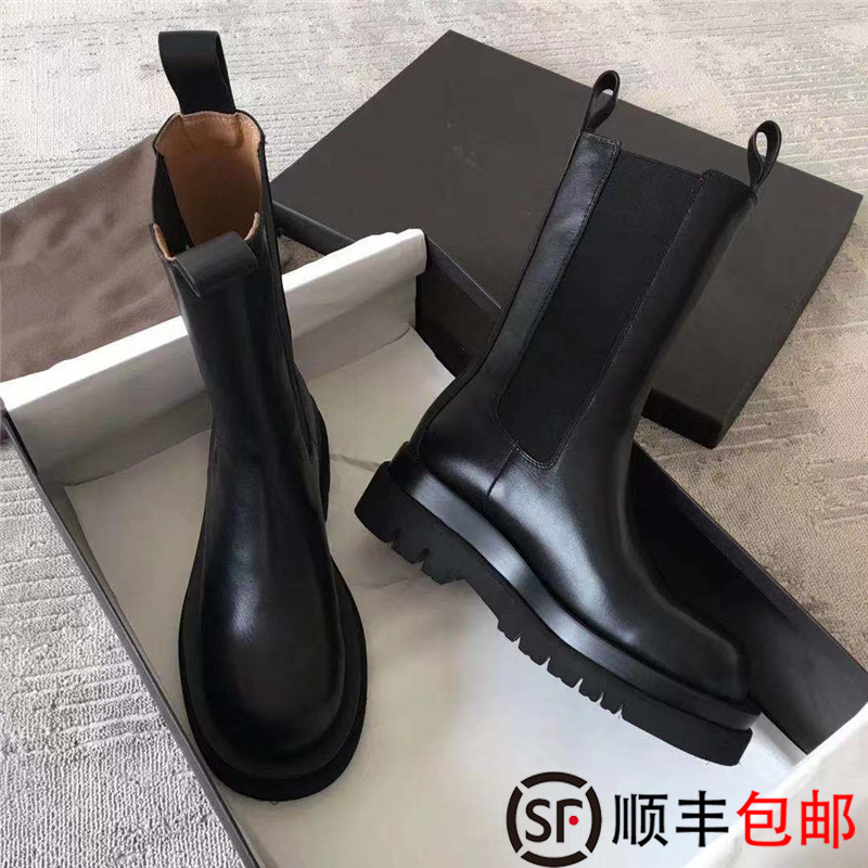 粗跟厚底切尔西靴MONA同款