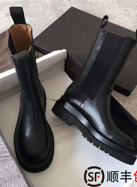 mona同款AW BV马丁靴女2026秋新款粗跟厚底切尔西靴百搭中筒短靴