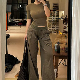 你伍老板娘 辣妹松弛套装 遛弯套装 卫裤 分开拍 休闲阔腿裤