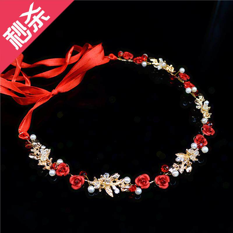 新娘头饰2018新款仙美发箍敬酒礼服结婚饰品韩式发带红色发N饰包|ruв категории Женская одежда, Cвадебные платья, платье/вечернее платье - от Buy2taobao.com для оказания профессиональной услуги покупки агента Taobao