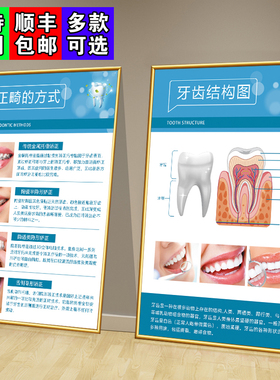 口腔宣传图牙科诊所墙面挂画科普海报贴纸牙齿装饰画文化墙壁挂图