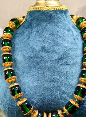 青岛中古vintage手工琉璃简约精致异形宫廷毛衣链香家款项链欧美