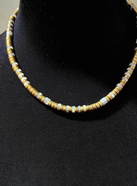 原创天然贝明星款简约气质套装项链耳饰手链热销新款青岛中古饰品