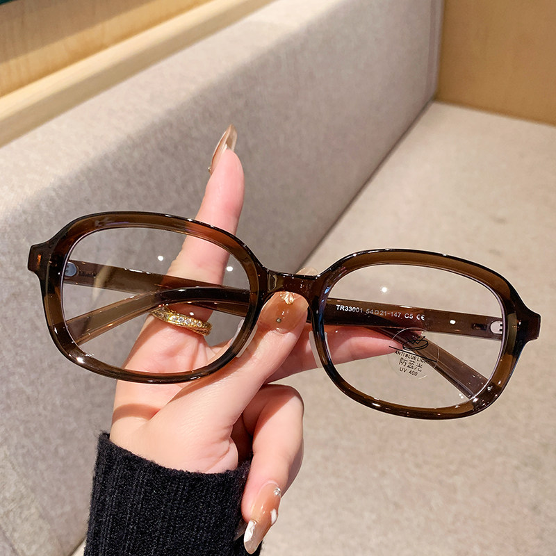 潮复古椭圆框眼镜女茶色玳瑁防蓝光文艺小脸显年轻素颜镜可配近视,ZIPPO/瑞士军刀/眼镜,定制成品光学镜,淘宝优惠券,粉丝福利购,淘宝优惠卷