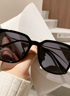 韩版覆古太阳眼镜女大脸显瘦高级感抗UV偏光太阳镜眼开 车旅游专