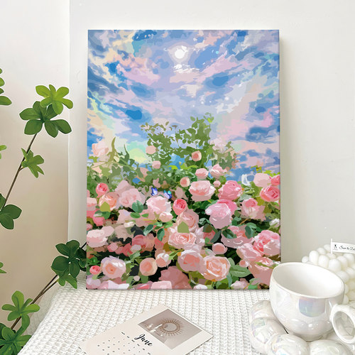 治愈山茶花diy数字油画