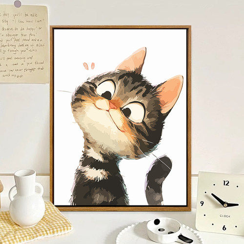 可爱搞怪猫咪diy数字油画