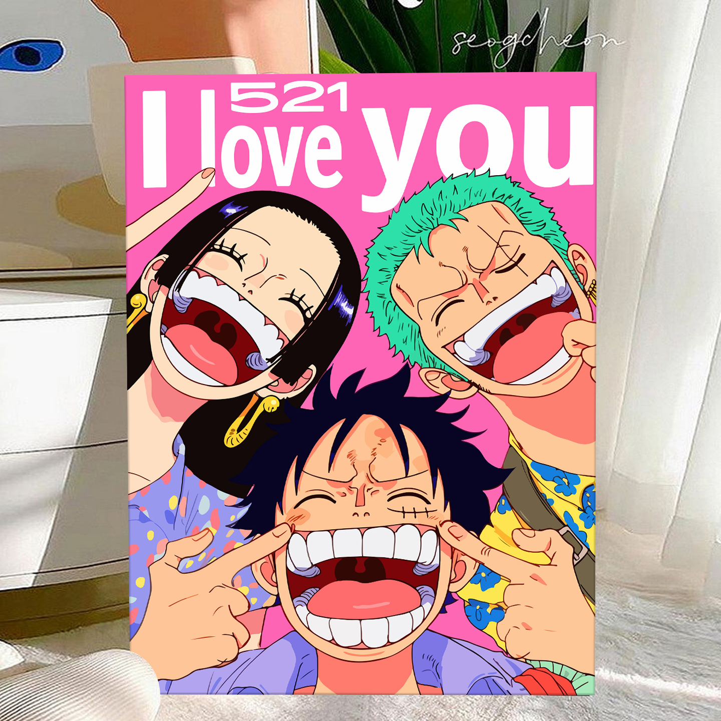 卡通动漫海贼王数字油画diy