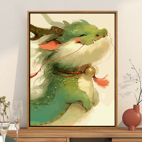 昂首小青龙数字油画diy油彩画