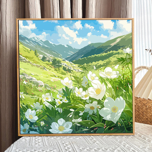 宫崎骏治愈风景数字油画diy油彩填色画画手绘解压填充丙烯高级感
