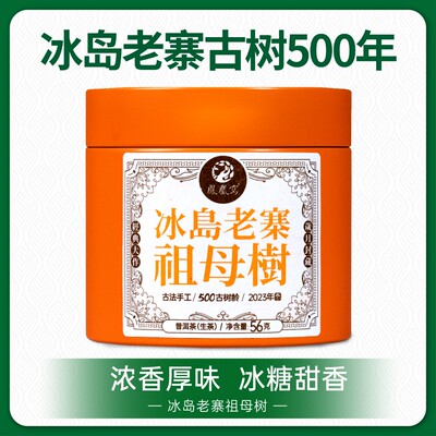 冰岛祖母树龙珠/500年古树头春普洱生茶/2023年/56克/罐 带茶样