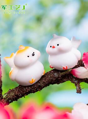 微景观创意可爱多彩小鸟鹦鹉公仔