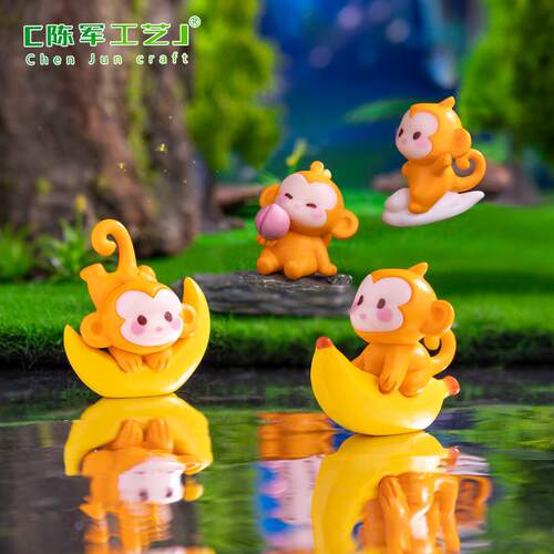 4个组合新款卡通可爱捞月亮小猴