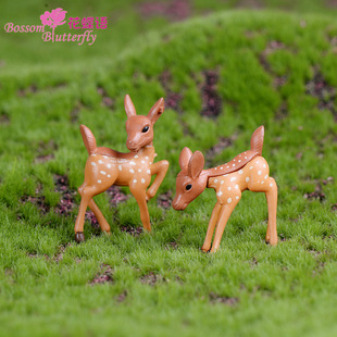 迷你世界儿童小摆件公仔玩偶小鹿情侣DIY微景观树脂品摆件工艺