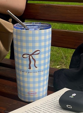 lelemonade保温水杯女高颜值小众设计感便携随行咖啡不锈钢吸管杯