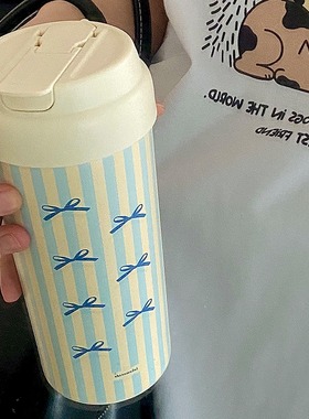 lelemonade保温杯女大容量便携吸管316陶瓷内胆高颜值韩风可爱