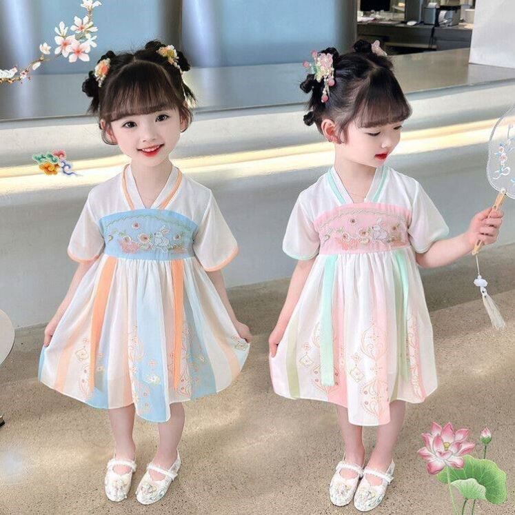 夏季女童汉服襦裙中国风公主裙