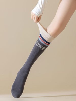 DB2L 专业运动肌能压缩袜小腿拼色瑜伽健身跳绳跑步骑行袜