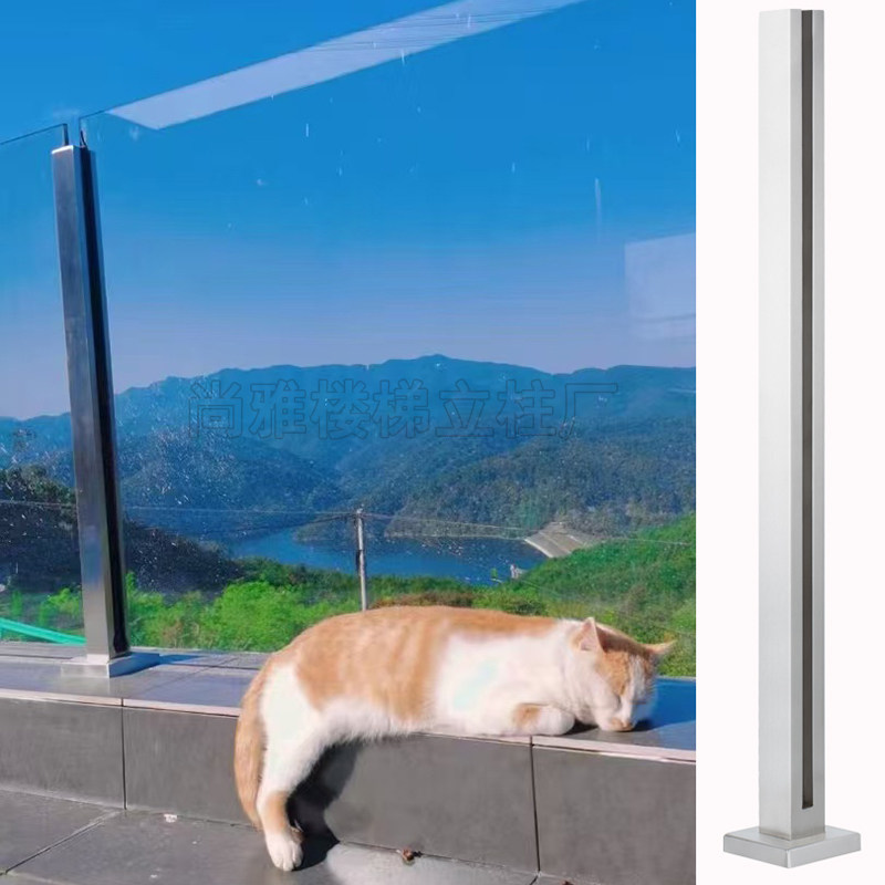 304拉丝不锈钢楼梯扶手阳台玻璃护栏室内外家用围栏别墅栏杆立柱