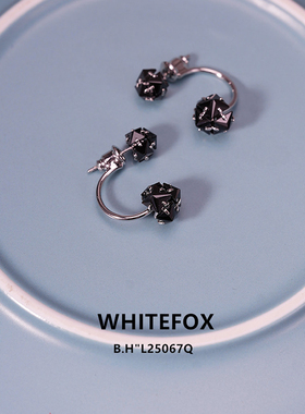 “夜晚的星碎”黑色锆石耳钉小众设计感后挂轻奢气质耳环两戴耳饰