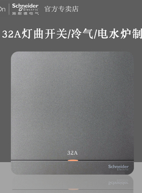 施耐德绎尚绎尚荧光灰 32A双极开关 带LED英式灯曲浴霸冷气星空灰