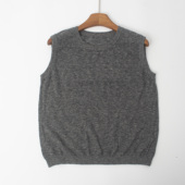 纯羊毛春秋尾货无袖 极简穿搭上衣 百搭薄款 针织背心女超弹修身 时尚