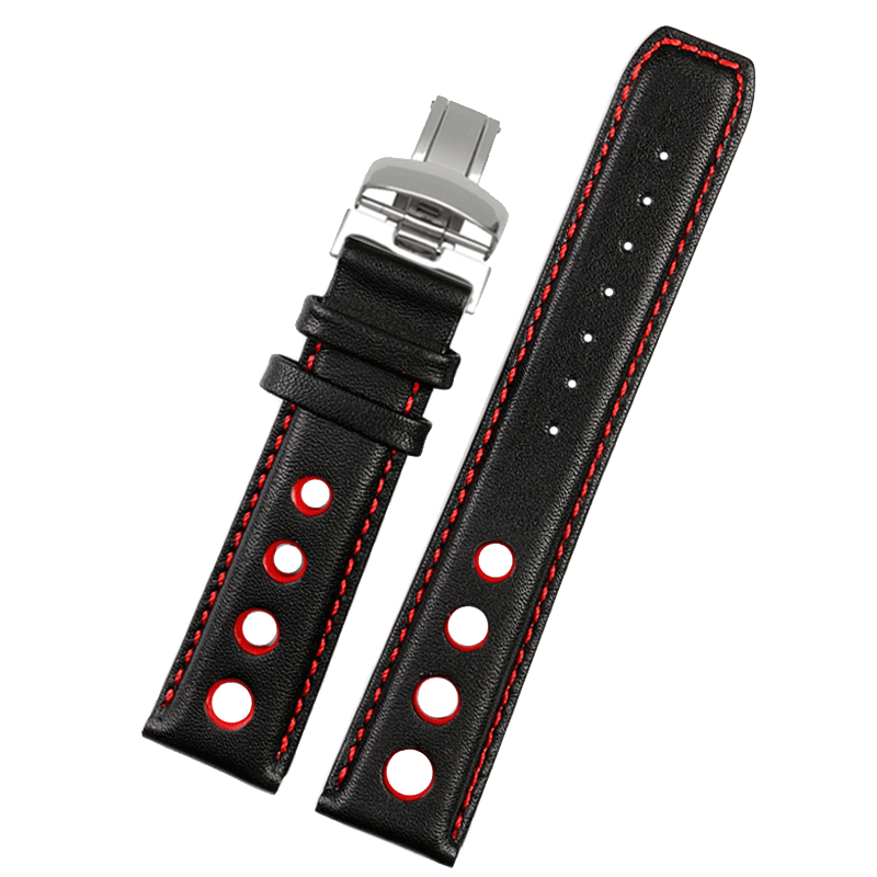 适配1853天梭T91赛车运动系列PRS516 T044真皮商务表带男士20mm