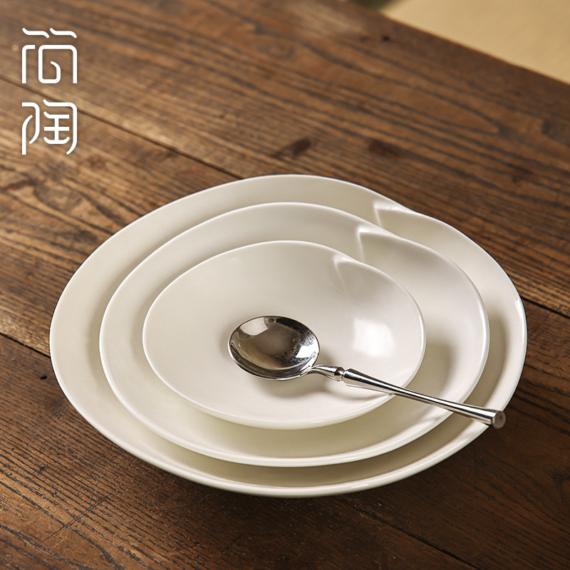 简陶景德镇手工碗碟套装家用陶瓷高颜值吃饭碗盘碗筷简约餐具套装,餐饮具,盘,淘宝优惠券,粉丝福利购,淘宝优惠卷