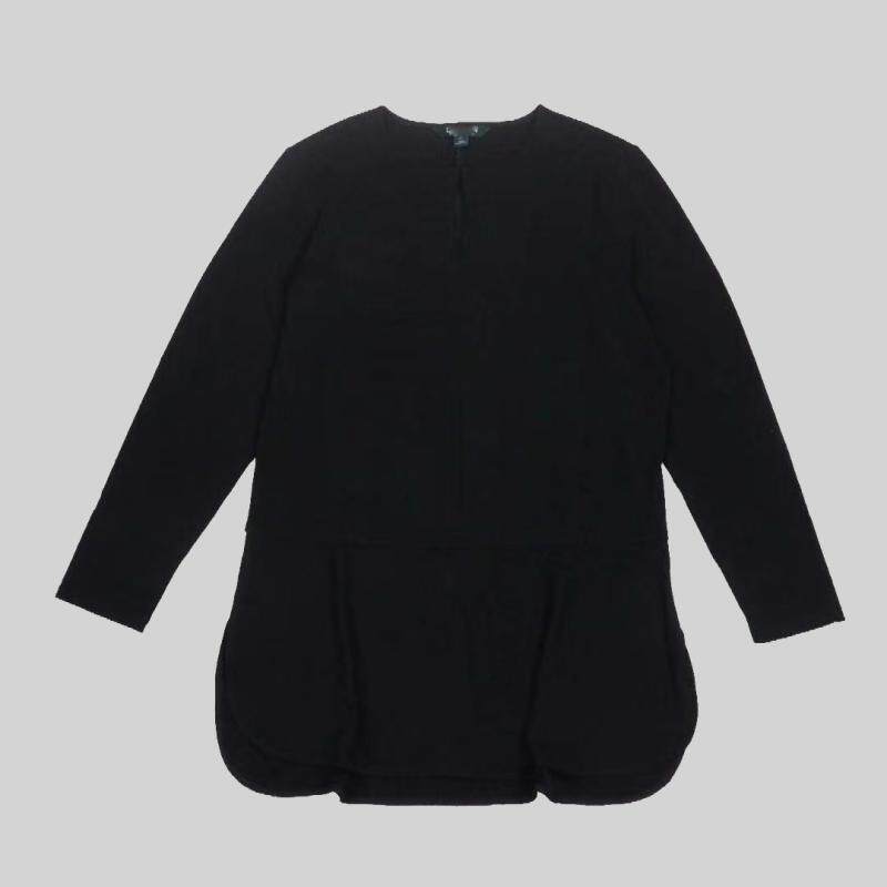 刁蛮公主等你来 女士小圆领前搭扣开叉大弹力针织直身长上衣i-4