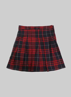 刁蛮公主 女大童学院风高腰方格百褶短裙10对面