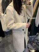 EST韩代冬新款 苏利羊毛大衣女韩代同款 气质正肩百搭立领外套