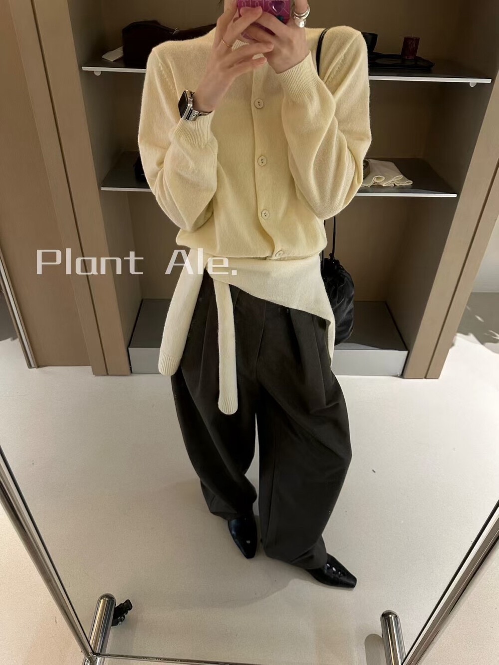 Plant爆款高货羊毛款Rosy Oasis优雅圆领长袖保暖毛衣含100%羊毛