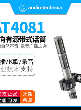 铁三角 AT4081广播扩音双向有源带式话筒专业人声乐器录音麦克风