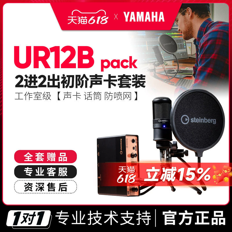 Steinberg/YAMAHA雅马哈声卡套装 UR12B专业有声书直播配录音设备