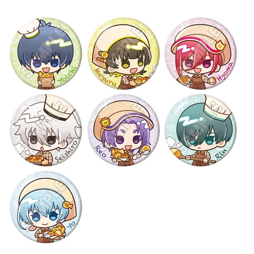 日本 GRANUP 蓝色监狱 蜡笔风面包店店员吧唧 Q版徽章 周边