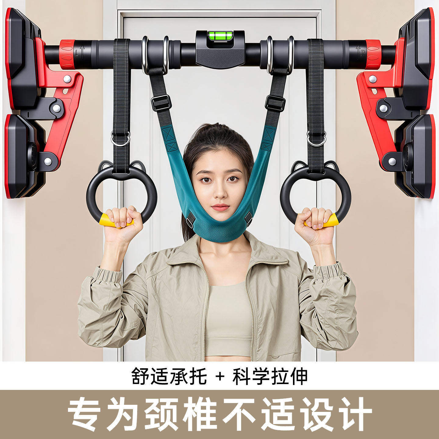 颈椎牵引带吊带颈椎单杠悬挂家用颈部放松吊脖子拉伸器悬吊神器