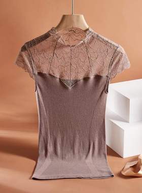 美奈家  发热纱半高领小飞袖09095