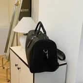 时尚 手提潮流行李包健身包旅行包编织女式 轻便商务短途出差运动