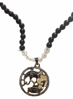 石头仿珍珠大衣毛衣项链新中式合金仿石珠女士大气毛衣链小众新款