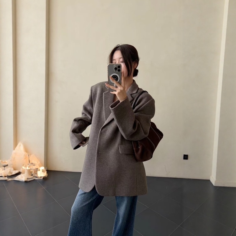 摩登197羊毛西装宽松休闲上衣