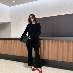 摩登197灯芯绒休闲长袖九分裤两件套女2026秋季新款百搭套装33113